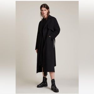 All Saints Bree Wool Blend Black Coat Never worn